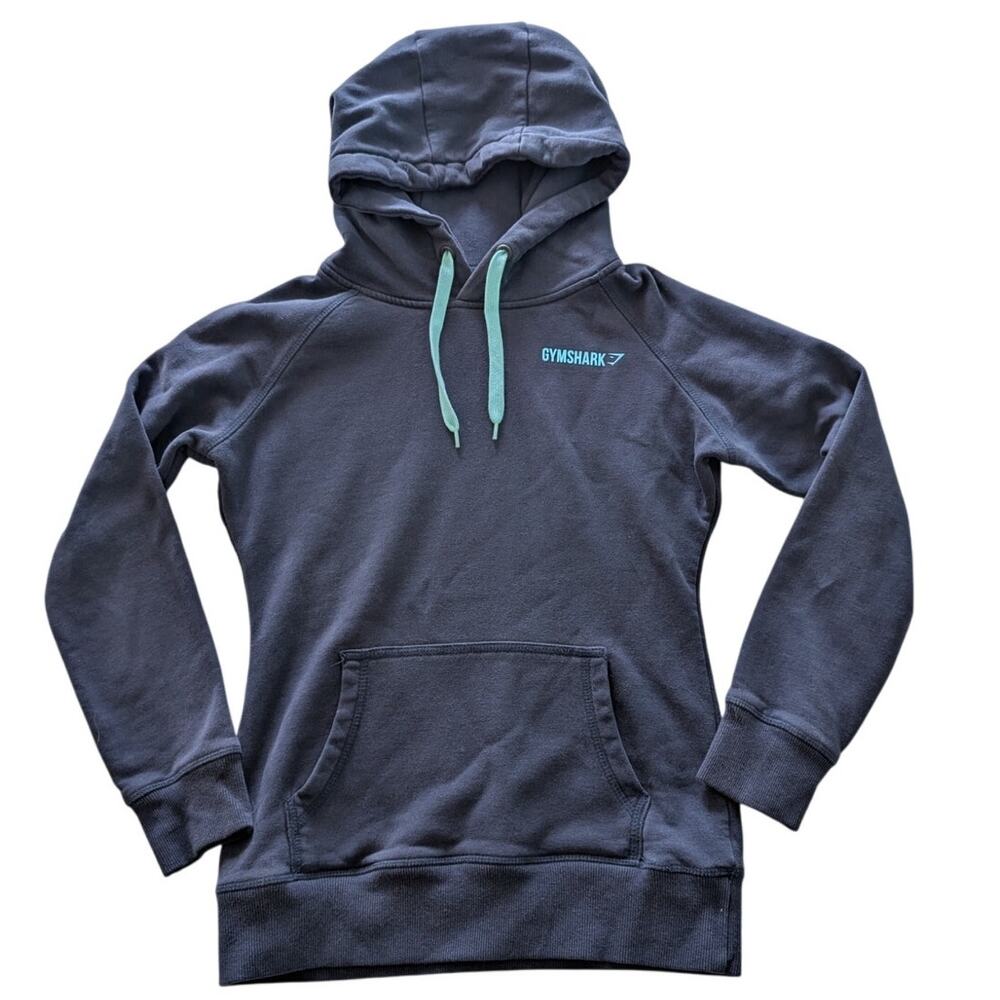 Gymshark Women's Navy Blue Fitted Hoodie Sweatshirt size XS
